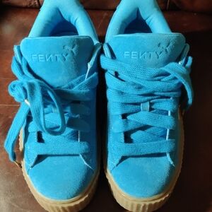 NEW Puma x Fenty Rhianna Creepers Blue Turf Suede Phatty Sneakers Size Women 5.5